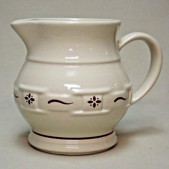 Longaberger Pottery Woven Traditions Traditional Red 1 Quart Juice Pitcher USA - Picture 1 of 8